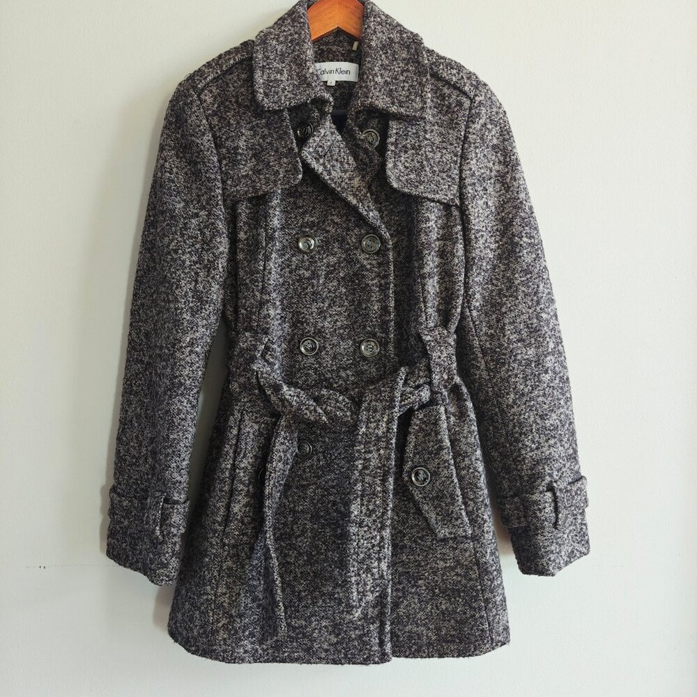 CALVIN KLEIN Tweed Trench Coat - Picture 10 of 11